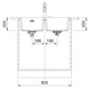 MRG220MW1 - 135.0694.637 - Maris - Evier a affleurer / 753 x 433 mm / 2 bassins / Blanc Metallise