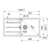 CNG611XLMB1 - 114.0691.514 - Centro - Inbouwspoeltafel / 1000 x 500 mm / 1 bak / Zwart Mat / Omkeerbaar