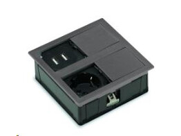 322609 - Lanesto - Ruimtebesparend inbouwstopcontact Gun Metal - 1 stopcontact    USB-A   C