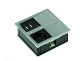 322608 - Lanesto - Ruimtebesparend inbouwstopcontact RVS - 1 stopcontact   1 USB
