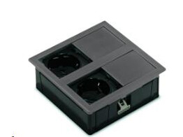 322604 - Lanesto - Ruimtebesparend inbouwstopcontact Gun Metal - 2 stopcontacten
