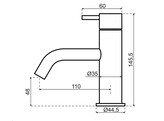 25600.03 - Qisani Flow wastafelkraan verlaagd zwart gecoat