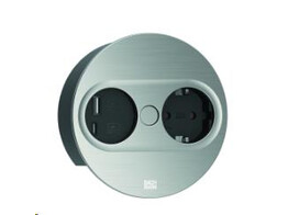 322597 -Bachmann - Twist 2 RVS-look - 1 stopcontact en  USC- A   C aansluiting rond