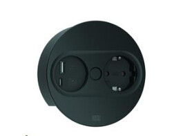 322598 -Bachmann - Twist 2 zwart- 1 stopcontact en  USC- A   C aansluiting rond